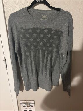 Men's Grey Flag Graphic Thermal long sleeve